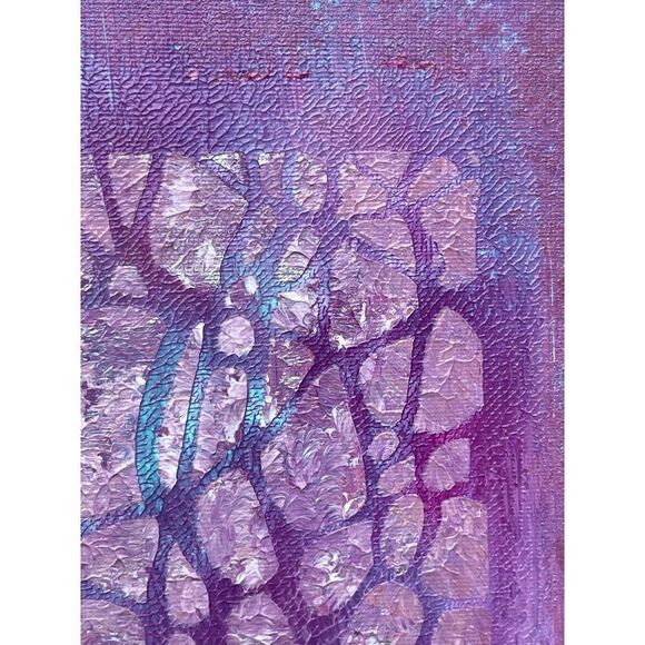 Acrylic Custom Painting Purple Blue Silver White Pink - Picture 2 of 6